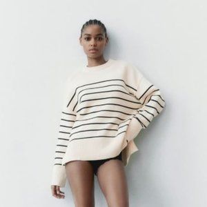 Zara Long Sleeve Striped Sweater